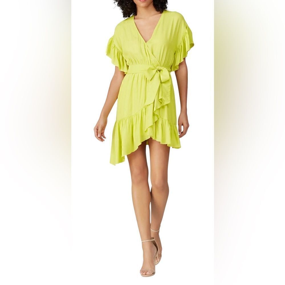 NISSA Ruffled Faux Wrap Dress Size 6